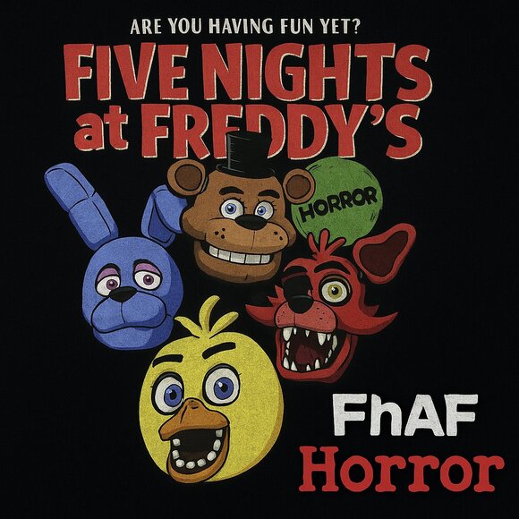 Five Nights at Freddy’s XS Black Tee – Freddy, Bonnie, Foxy, Chica - Picture 1 of 10